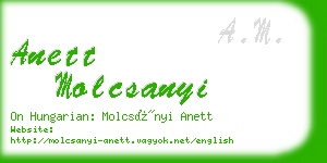 anett molcsanyi business card